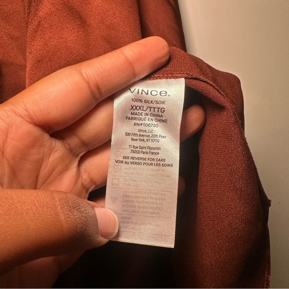 Vince Silk Feminine Classic Long Sleeve Blouse Wardrobe Staple Size XXXL/3XL - Picture 9 of 12